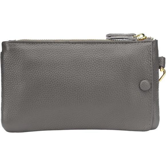 Women's Genuine Leather Wristlet Handbags Grey - Picture 5 of 6